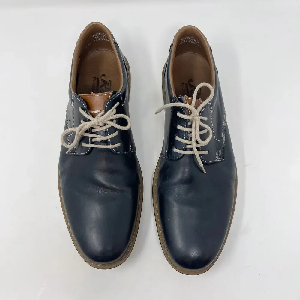 Rieker Mens 43 / US 9.5-10 Blue Dustin Derby Oxford Shoes Dress Leather Lace Up